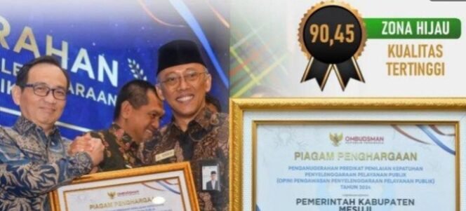 
					Prestasi, Pemkab Mesuji Raih Predikat Zona Hijau Kualitas Tertinggi dari Ombudsman RI
