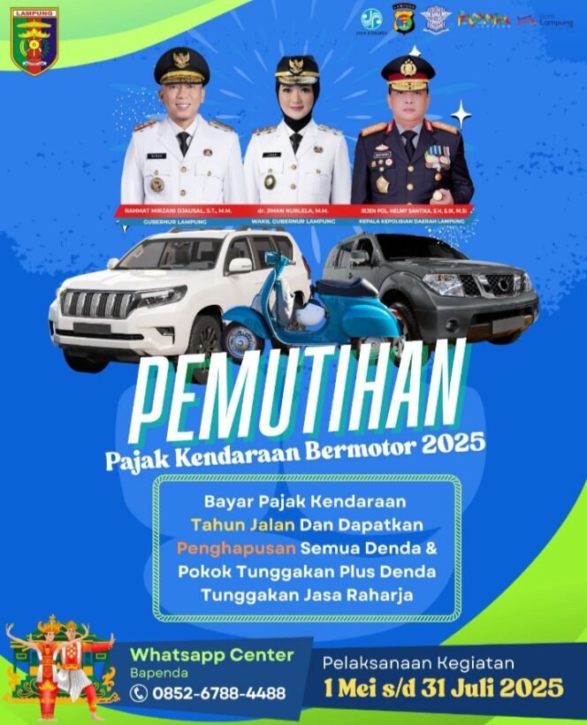 
					Pemprov Lampung Adakan Pemutihan PKB, Hanya Bayar Setahun