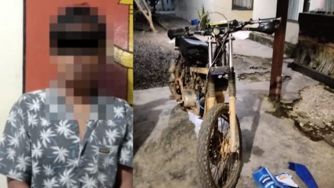 
					Jatuh Saat Kabur, Polisi Bekuk Pelaku Curat Sepeda Motor di Kampung Rantau Jaya Banjit